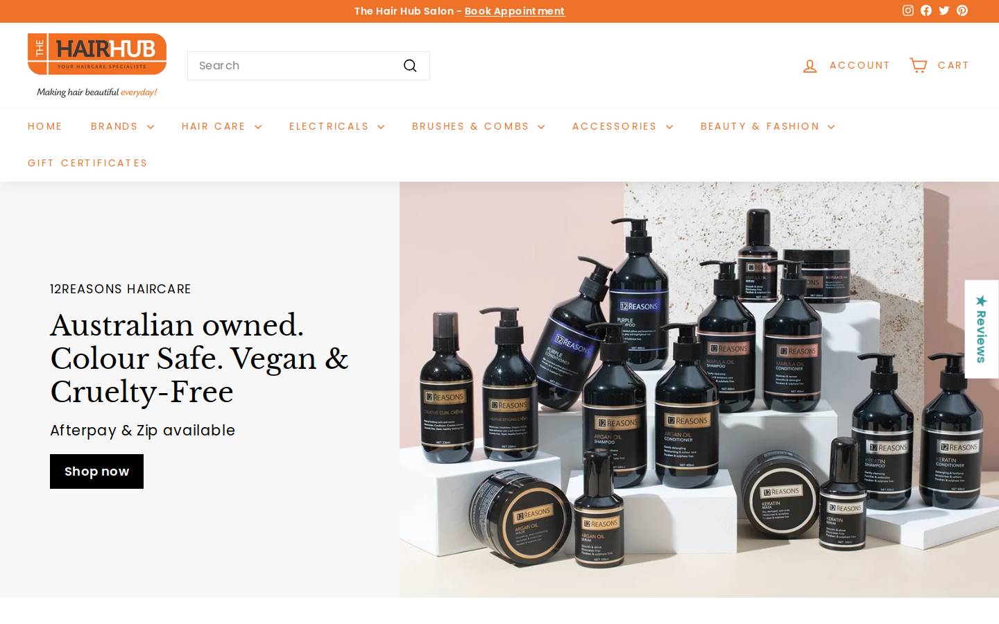 thehairhub.com.au homepage screenshot