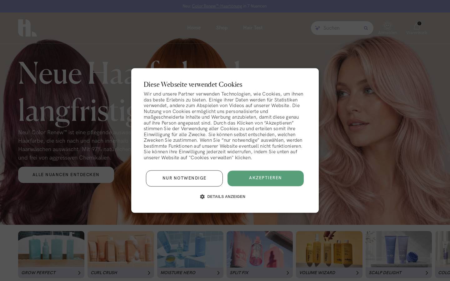 Hairlust homepage screenshot