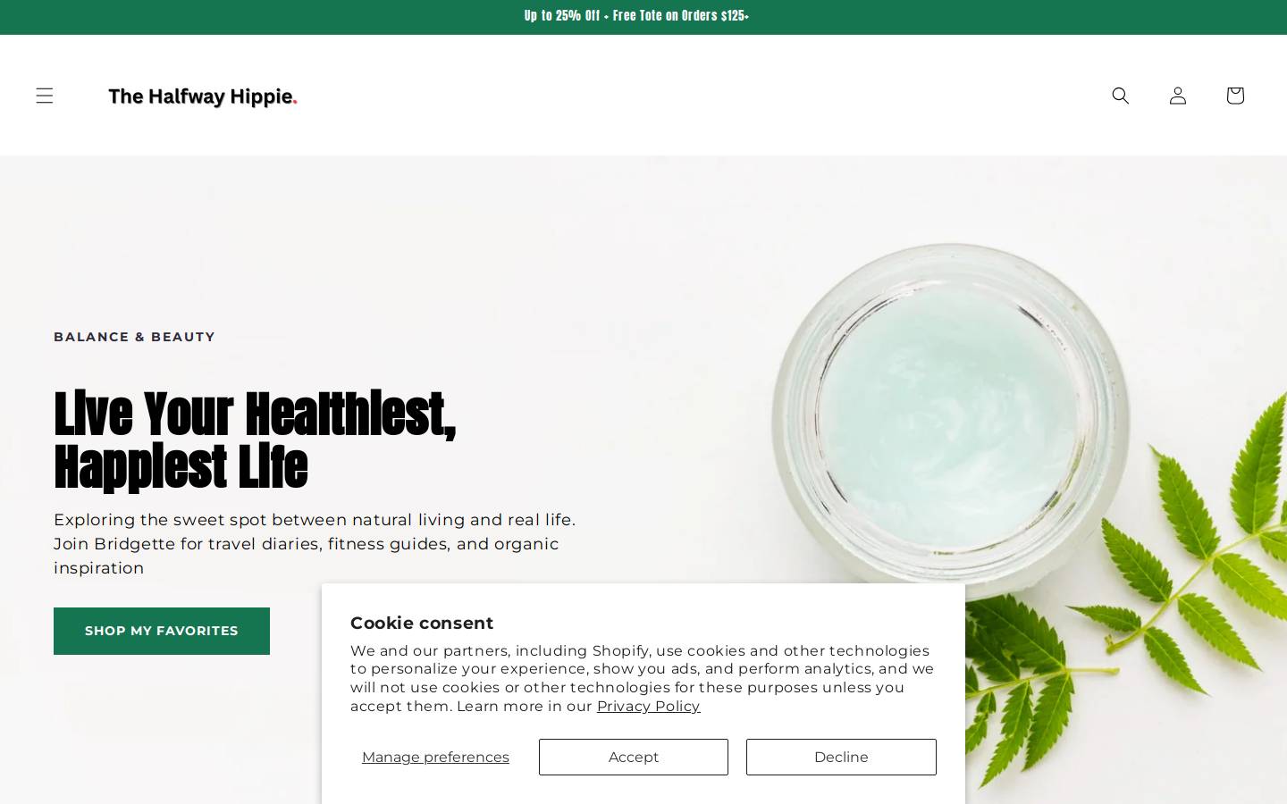 thehalfwayhippie.com homepage screenshot