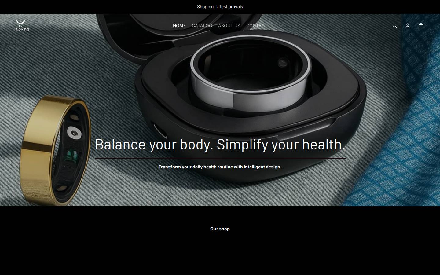 thehaloring.com homepage screenshot