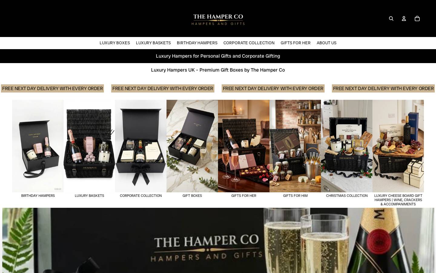 thehamperco.co.uk homepage screenshot