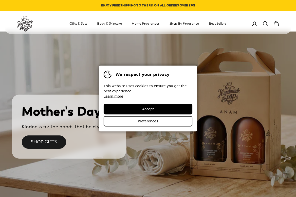 thehandmadesoapcompany.co.uk homepage screenshot
