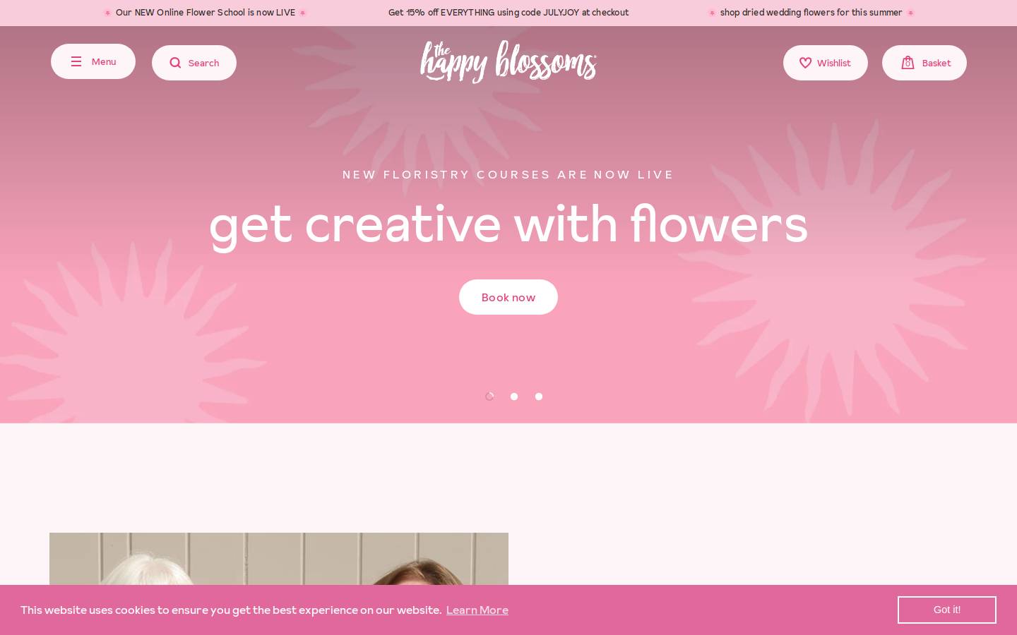 thehappyblossoms.com homepage screenshot
