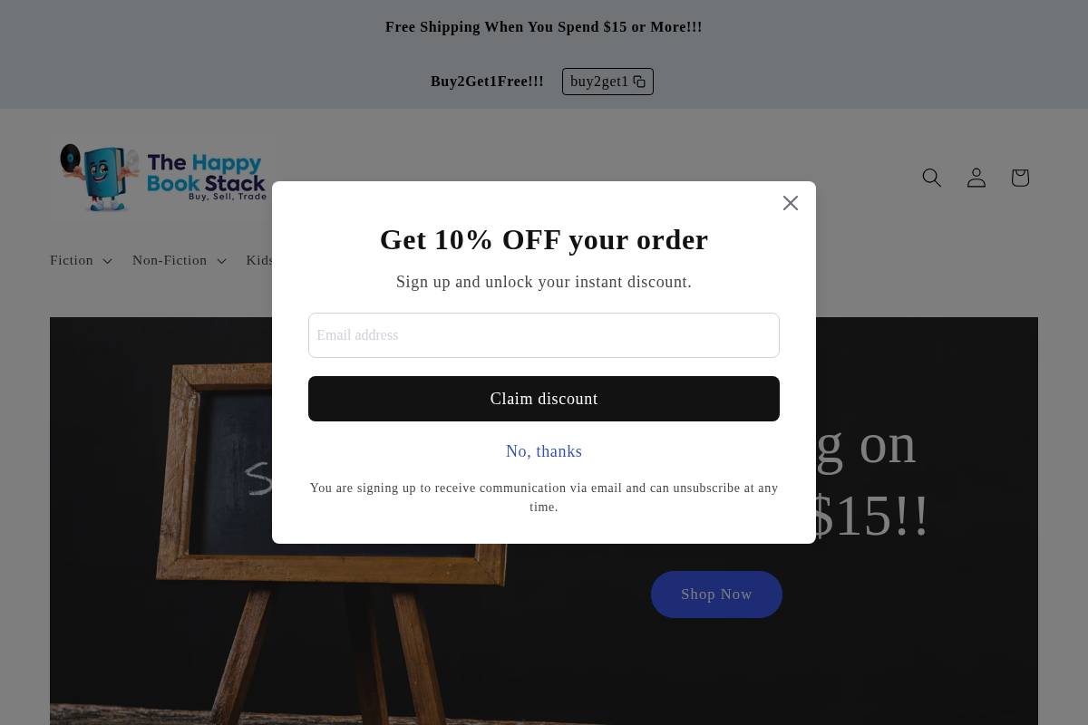 thehappybookstack.com homepage screenshot