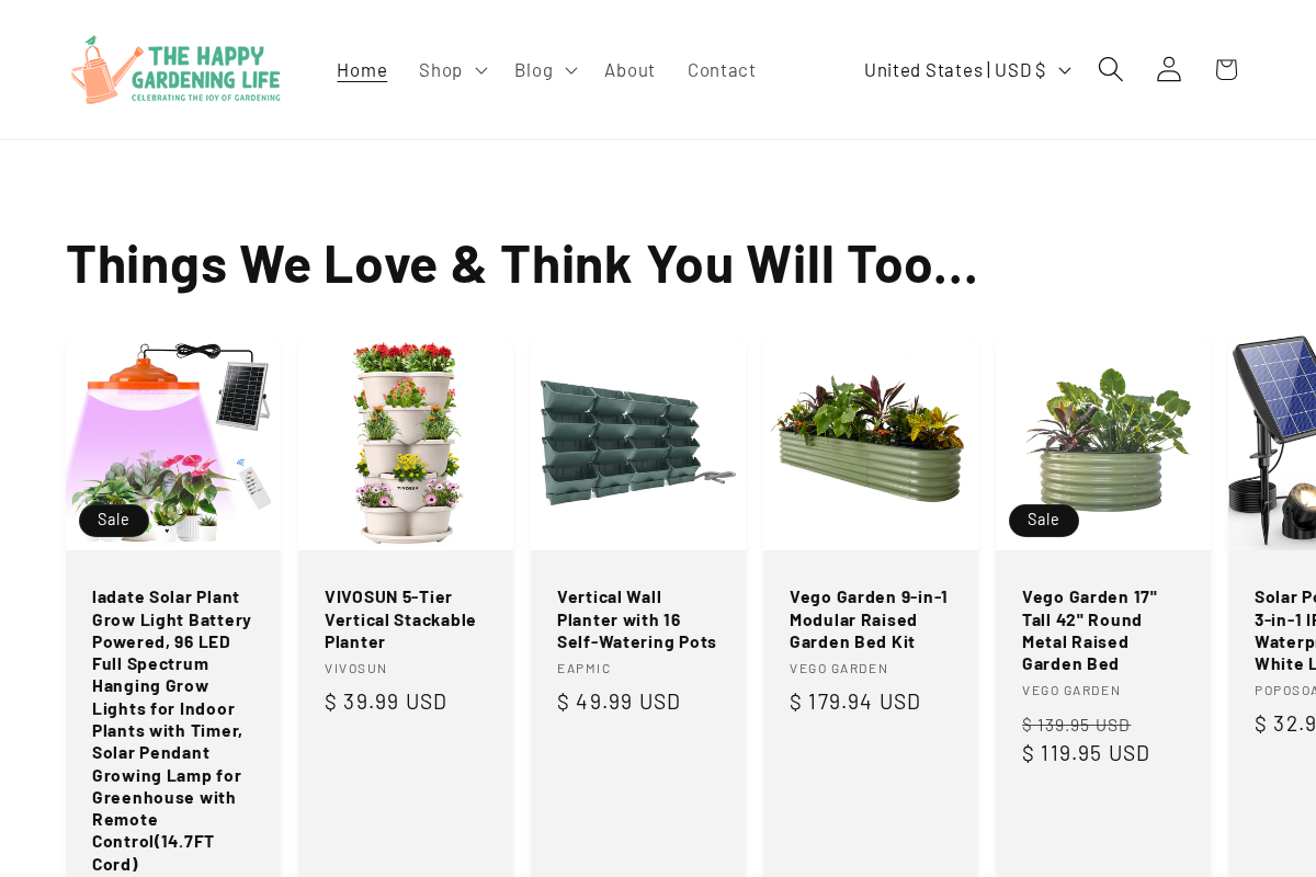 The Happy Gardening Life homepage screenshot