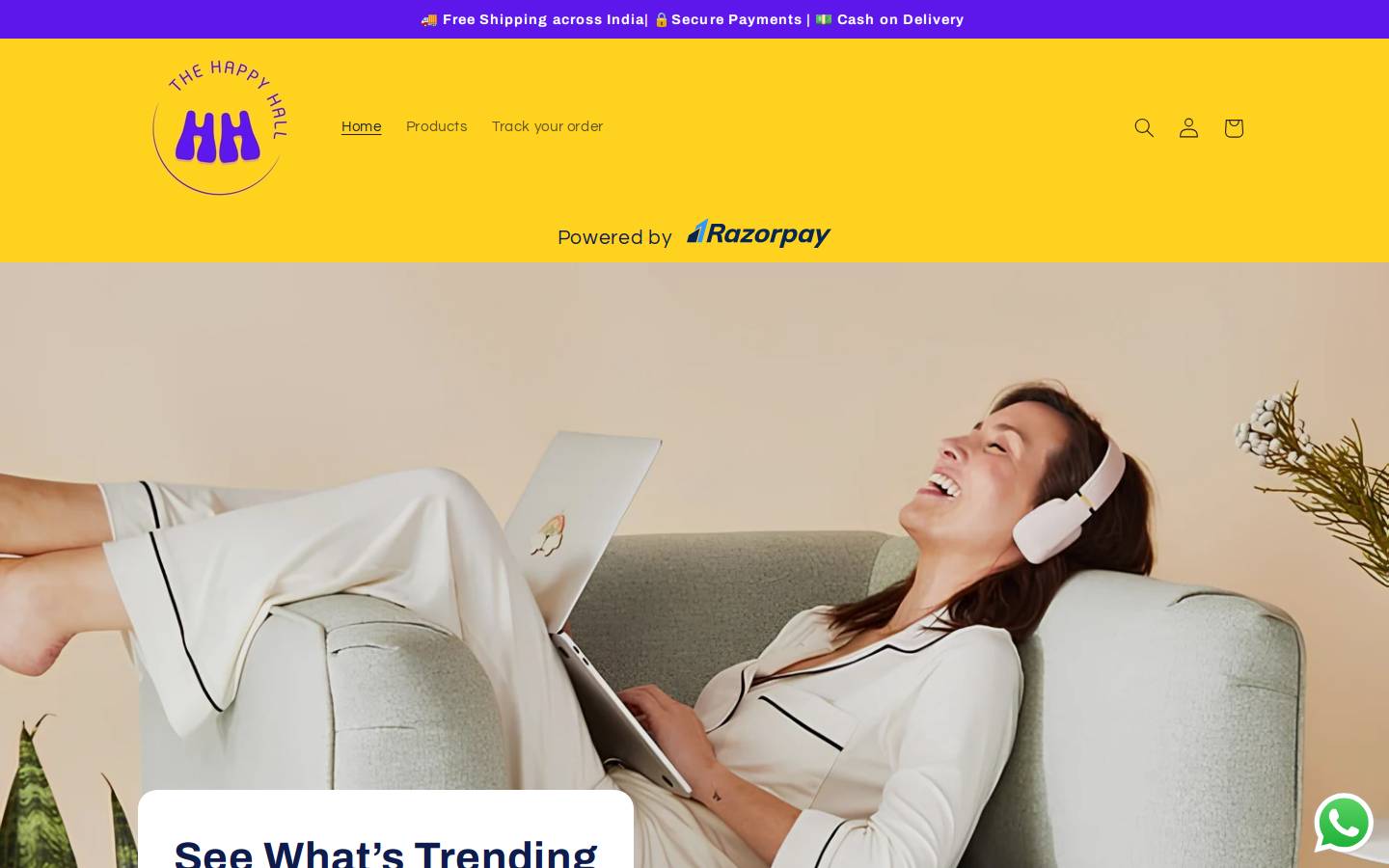 thehappyhall.com homepage screenshot