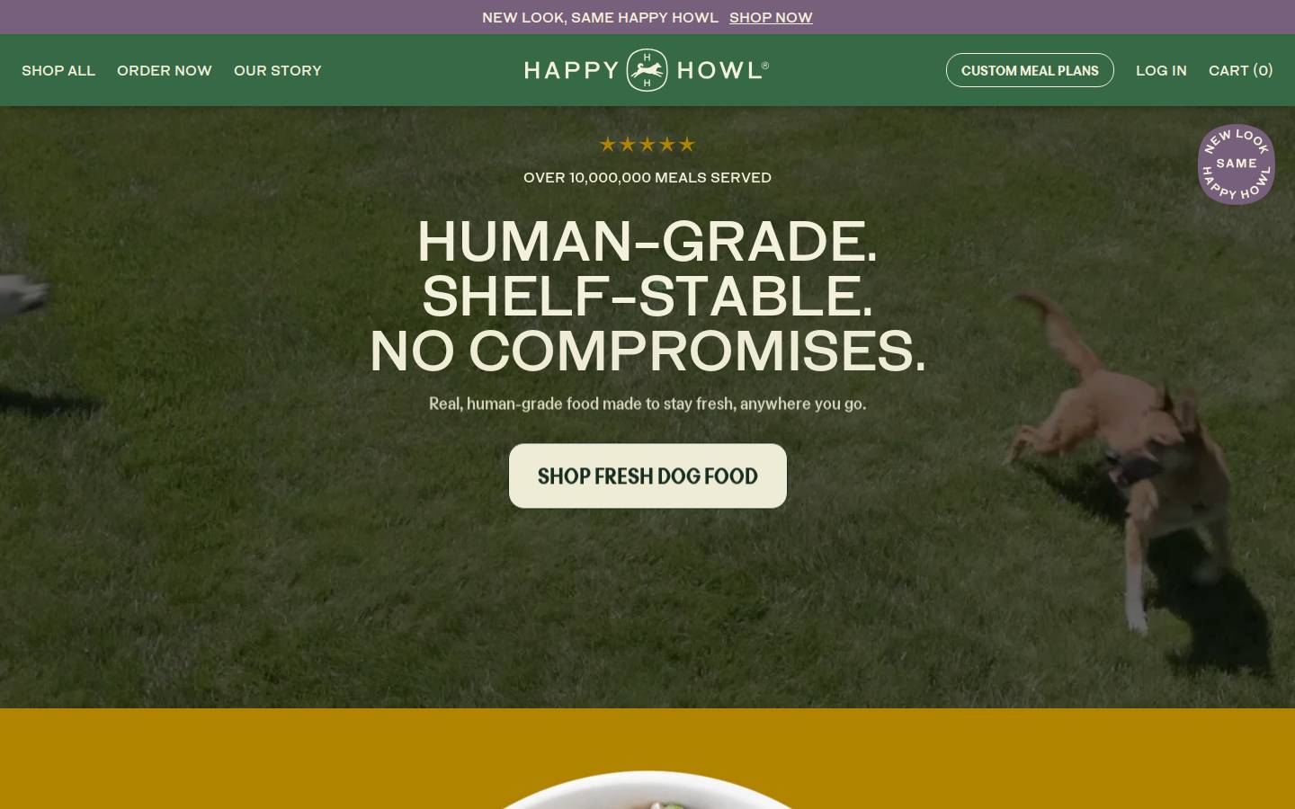 Happy Howl homepage screenshot
