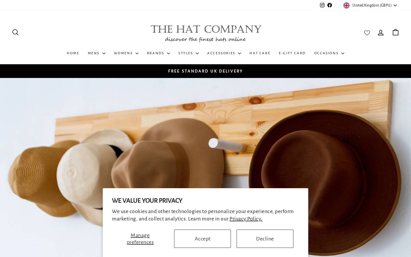 thehatcompany.com homepage screenshot