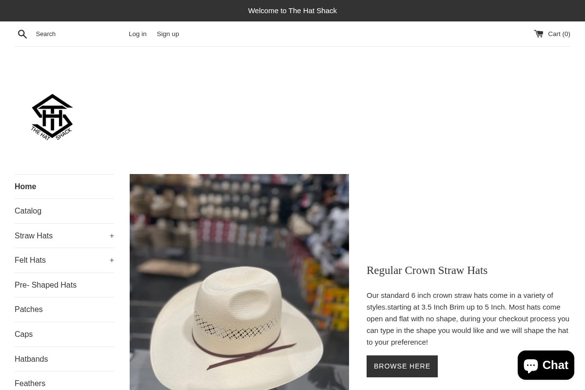 The Hat Shackk homepage screenshot