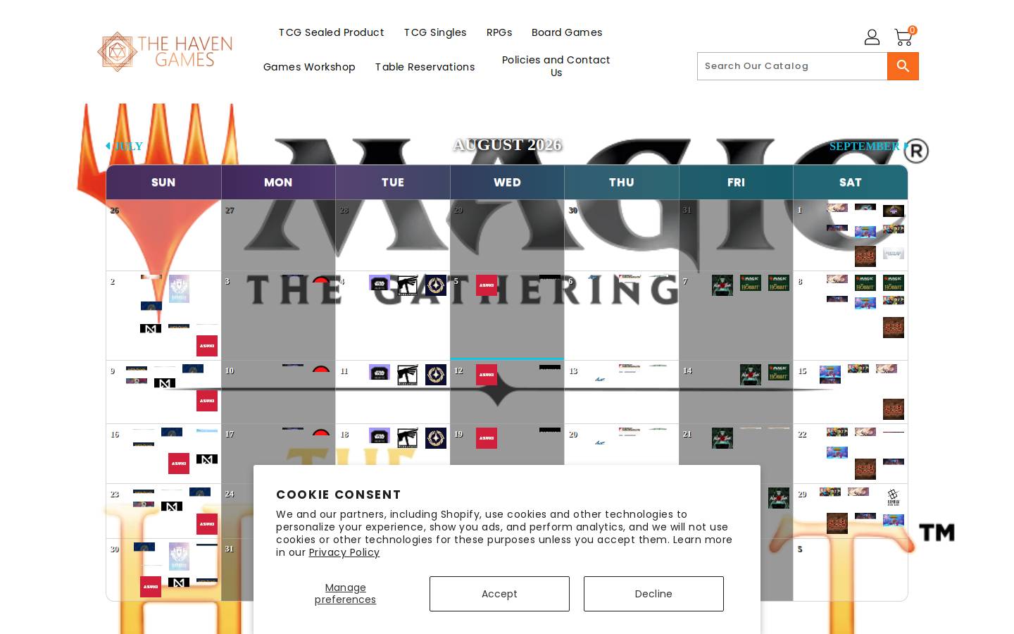 thehaventabletop.com homepage screenshot