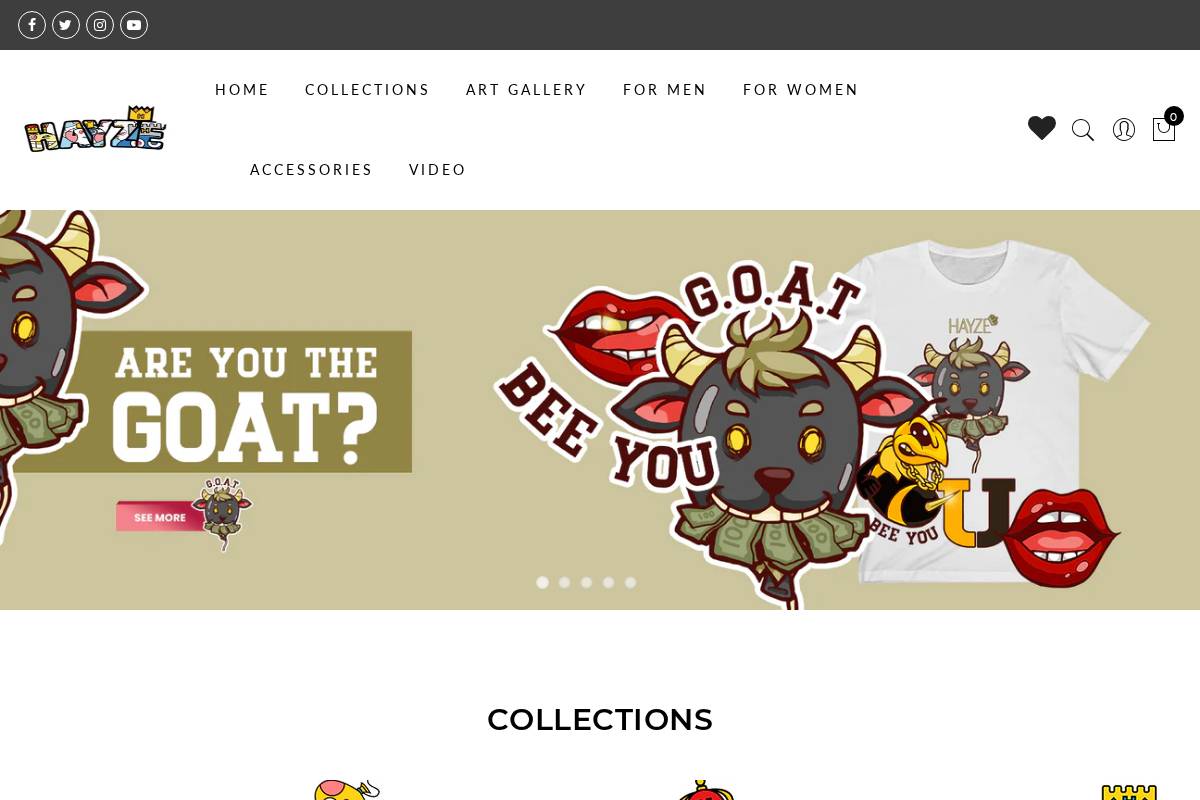 thehayzebrand.com homepage screenshot