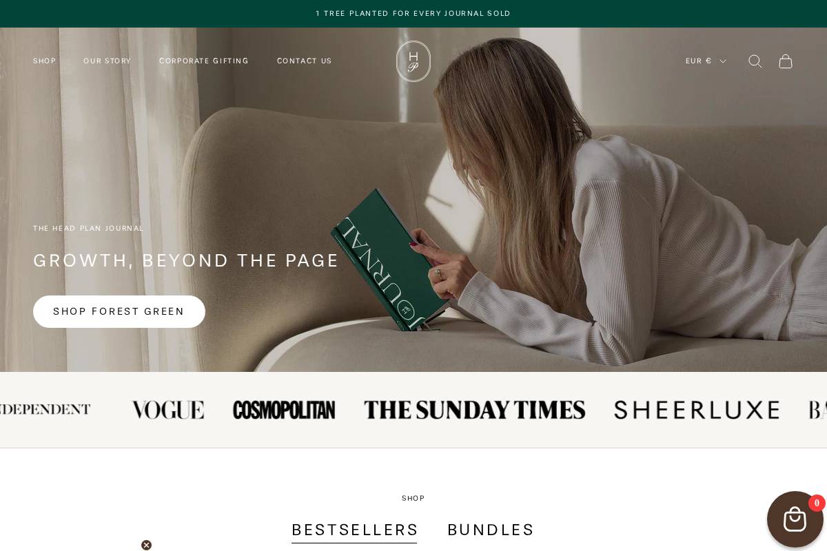 Theheadplan homepage screenshot