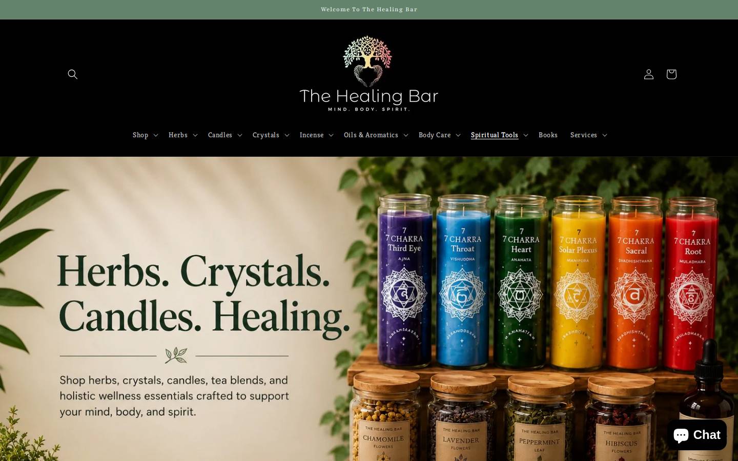 thehealingbarsc.com homepage screenshot