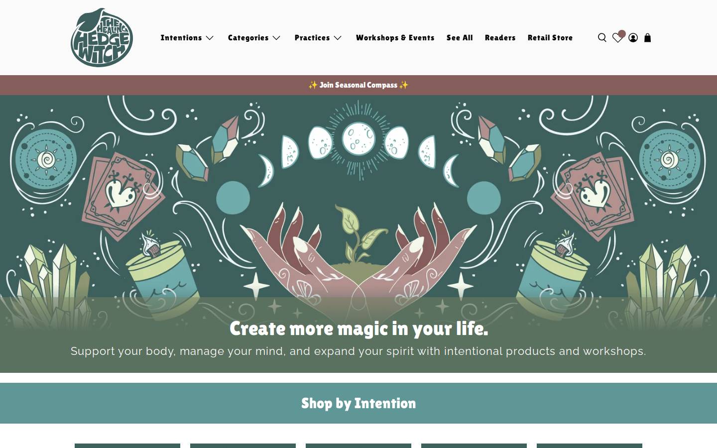thehealinghedgewitch.com homepage screenshot