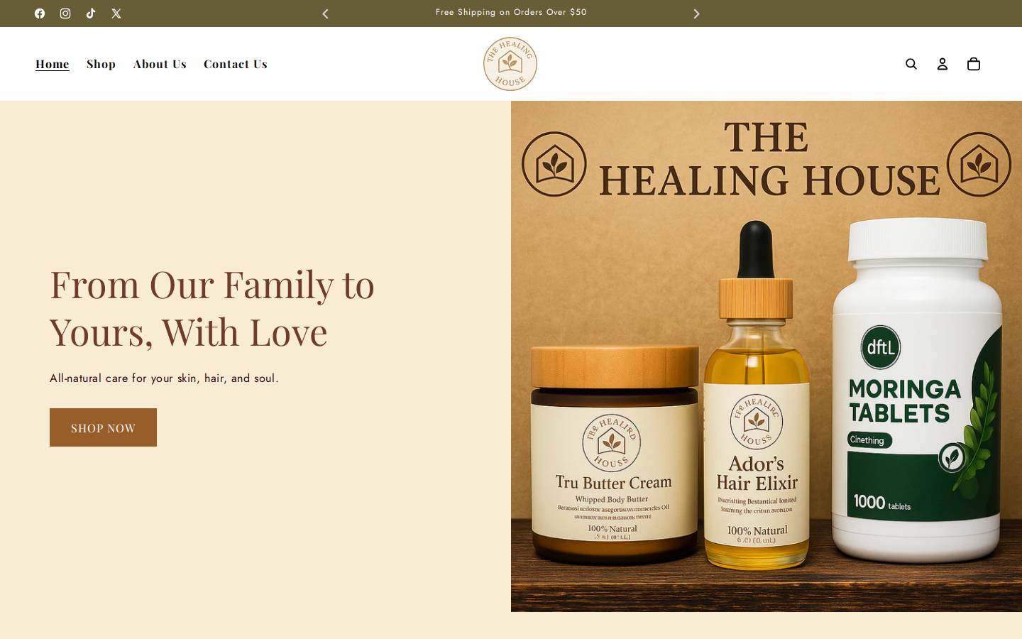 thehealinghouse.shop homepage screenshot