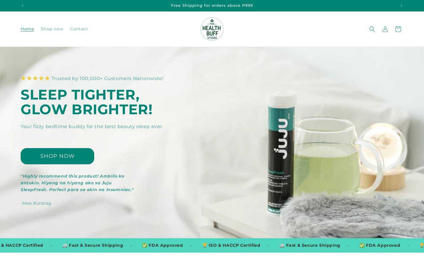 thehealthbuffstore.com homepage screenshot