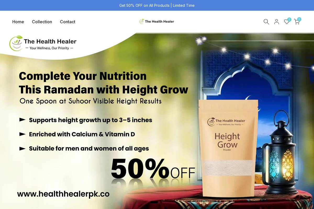 Thehealthhealerpk homepage screenshot