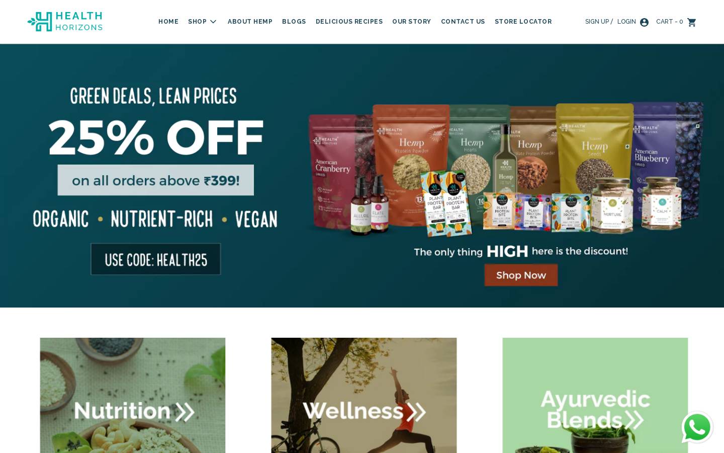 thehealthhorizons.com homepage screenshot