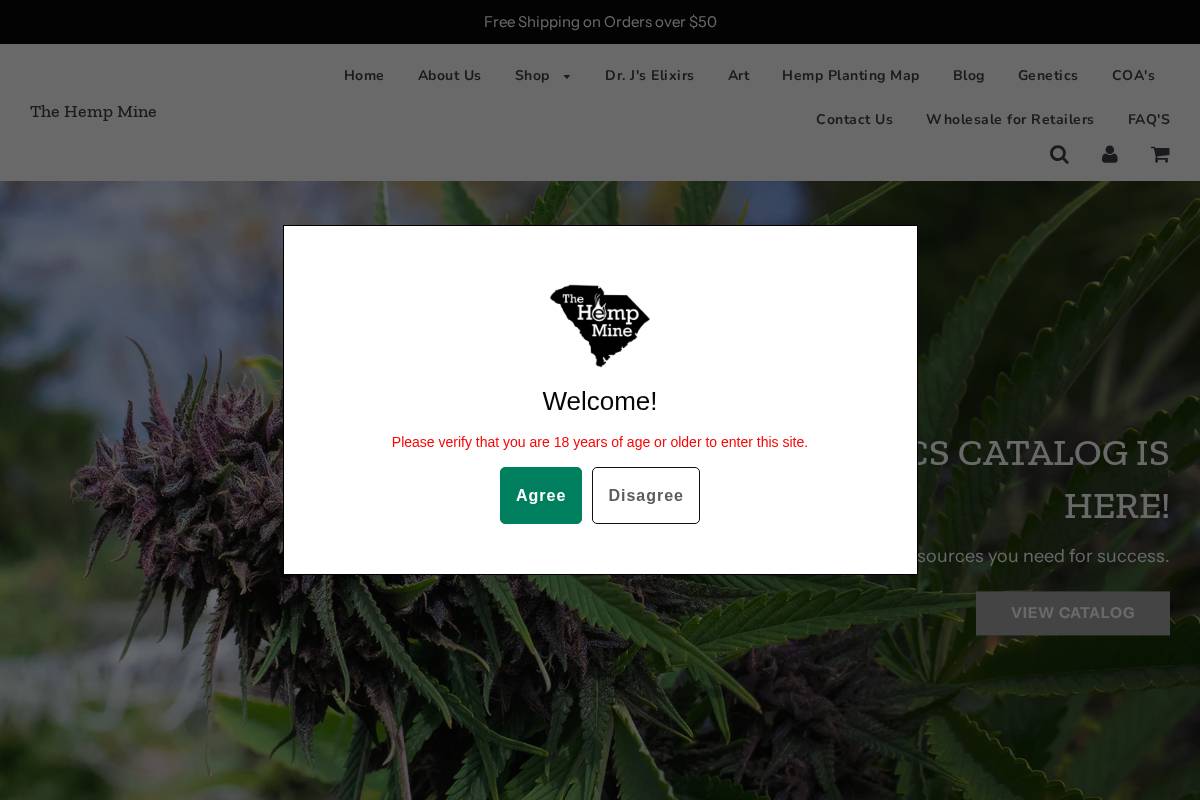 thehempmine.com homepage screenshot