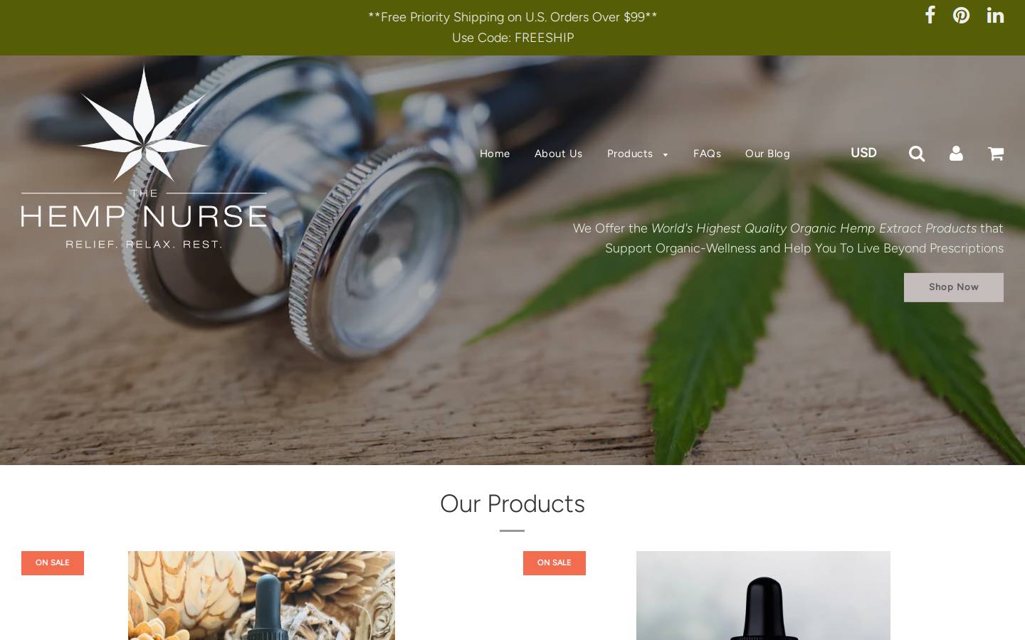 thehempnurse.com homepage screenshot