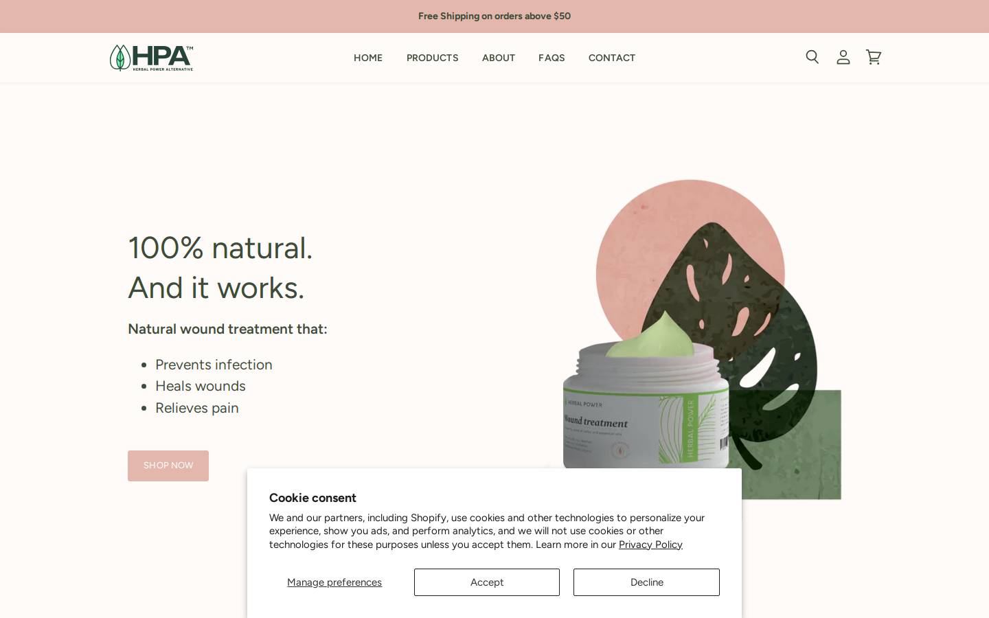 theherbalpower.com homepage screenshot