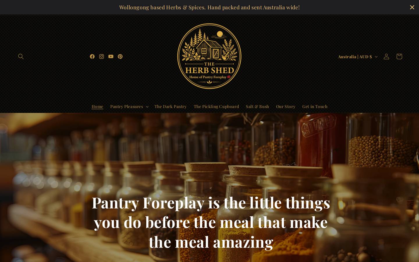 Theherbshed homepage screenshot