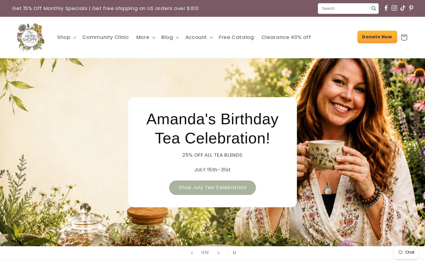 theherbshoppepdx.com homepage screenshot
