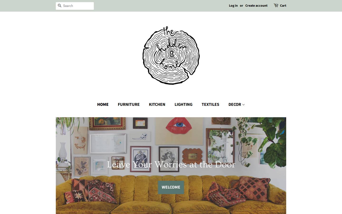 thehiddenhome.store homepage screenshot