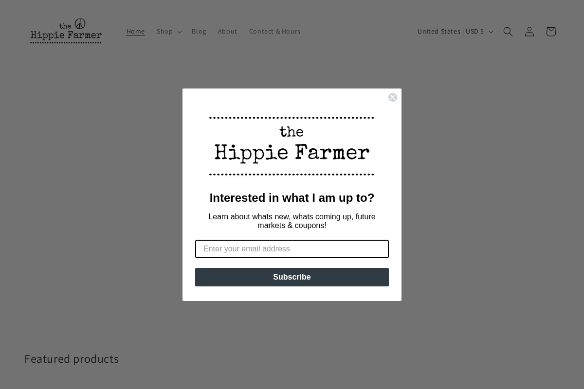 thehippiefarmer.com homepage screenshot