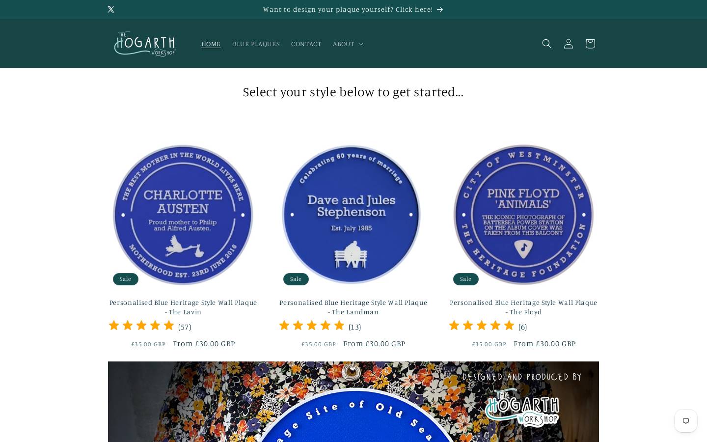 The Hogarth Workshop homepage screenshot