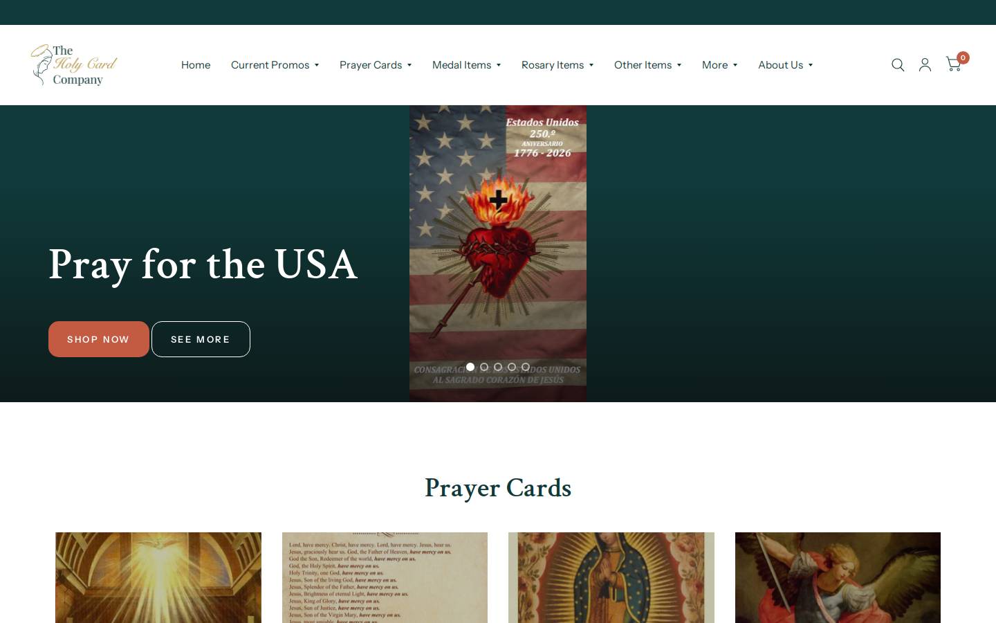 theholycardcompany.com homepage screenshot