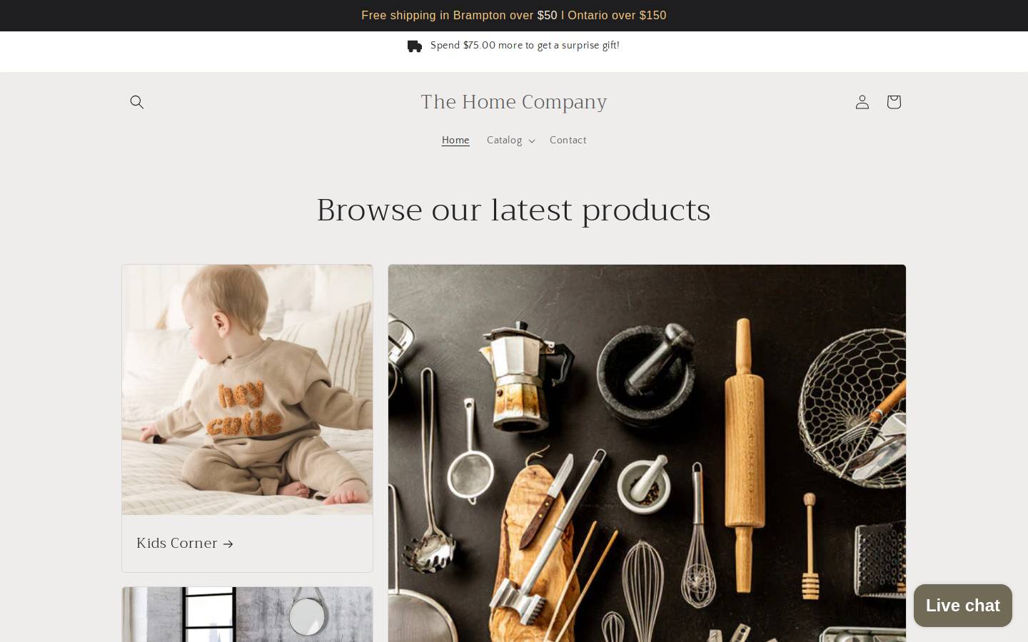 thehomecompany.ca homepage screenshot