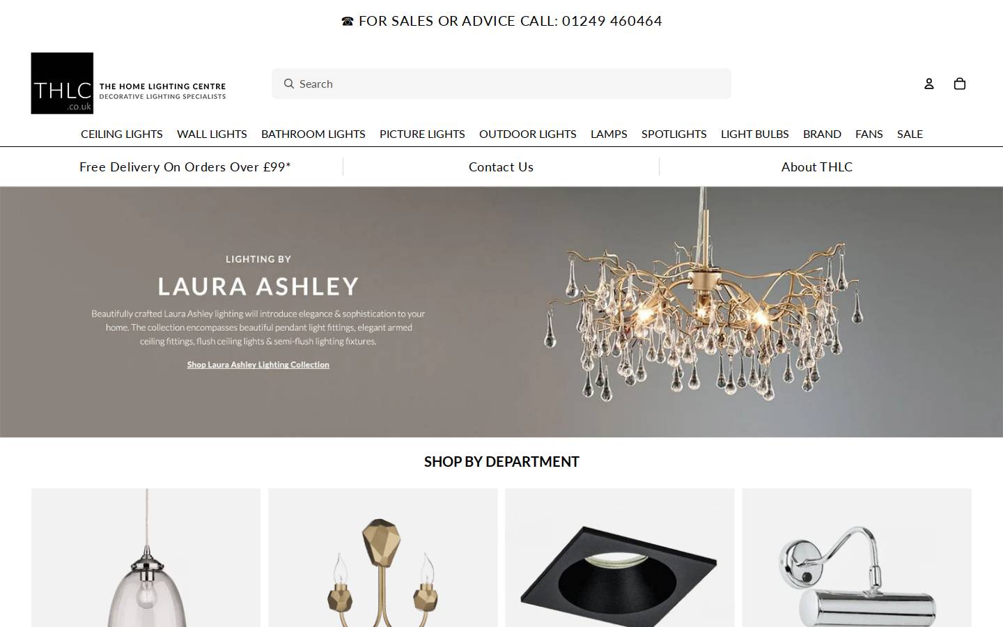 Home Lighting Centre homepage screenshot