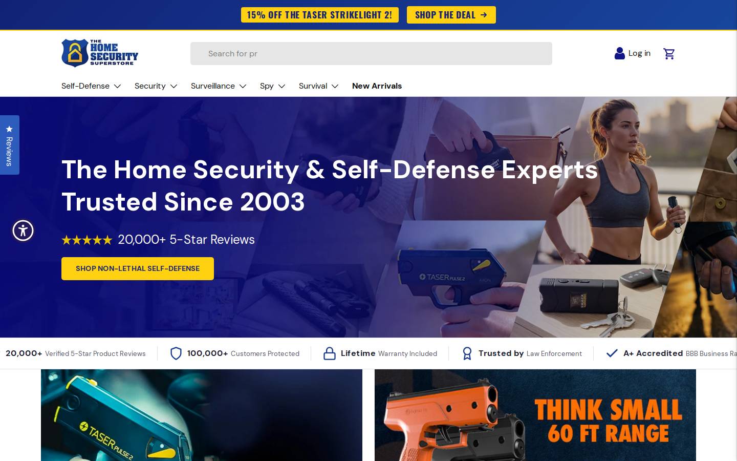 The Home Security Superstore homepage screenshot