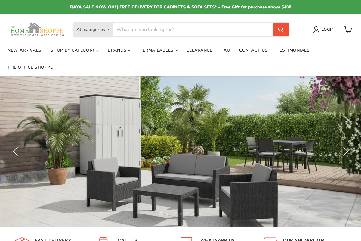 thehomeshoppe.com.sg homepage screenshot