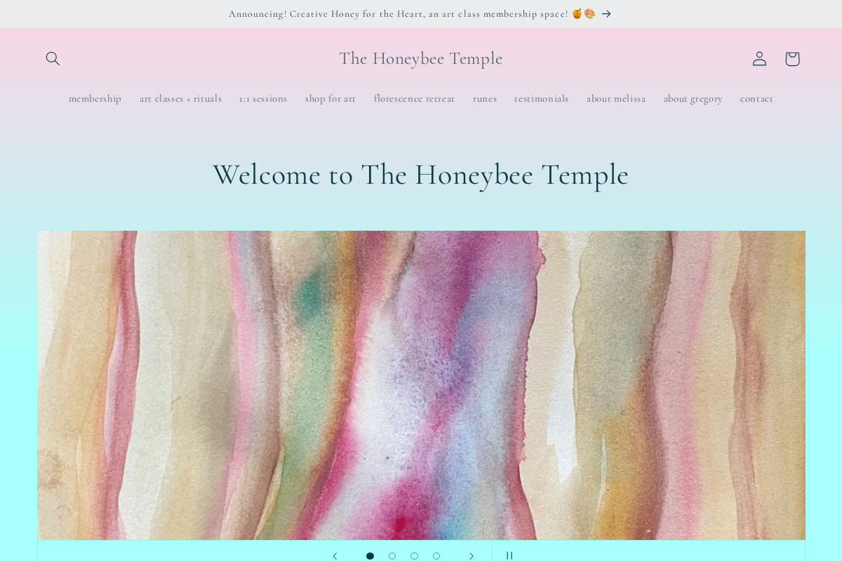 thehoneybeetemple.com homepage screenshot