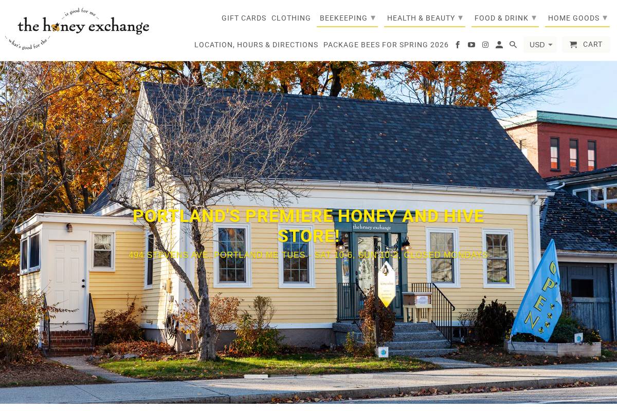 thehoneyexchange.com homepage screenshot