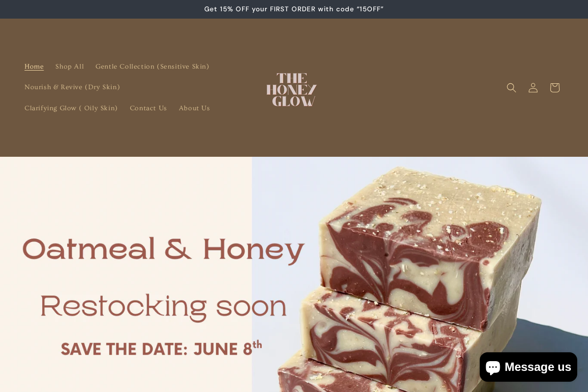 thehoneyglowstore.com homepage screenshot