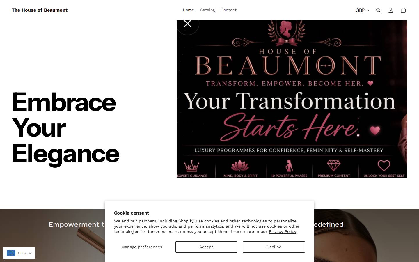 thehouseofbeaumont.com homepage screenshot