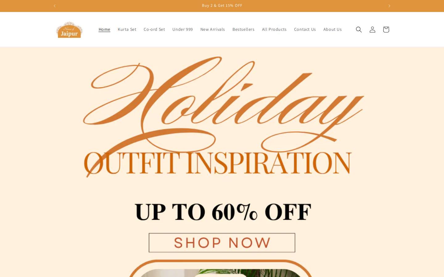 Thehouseofjaipur homepage screenshot