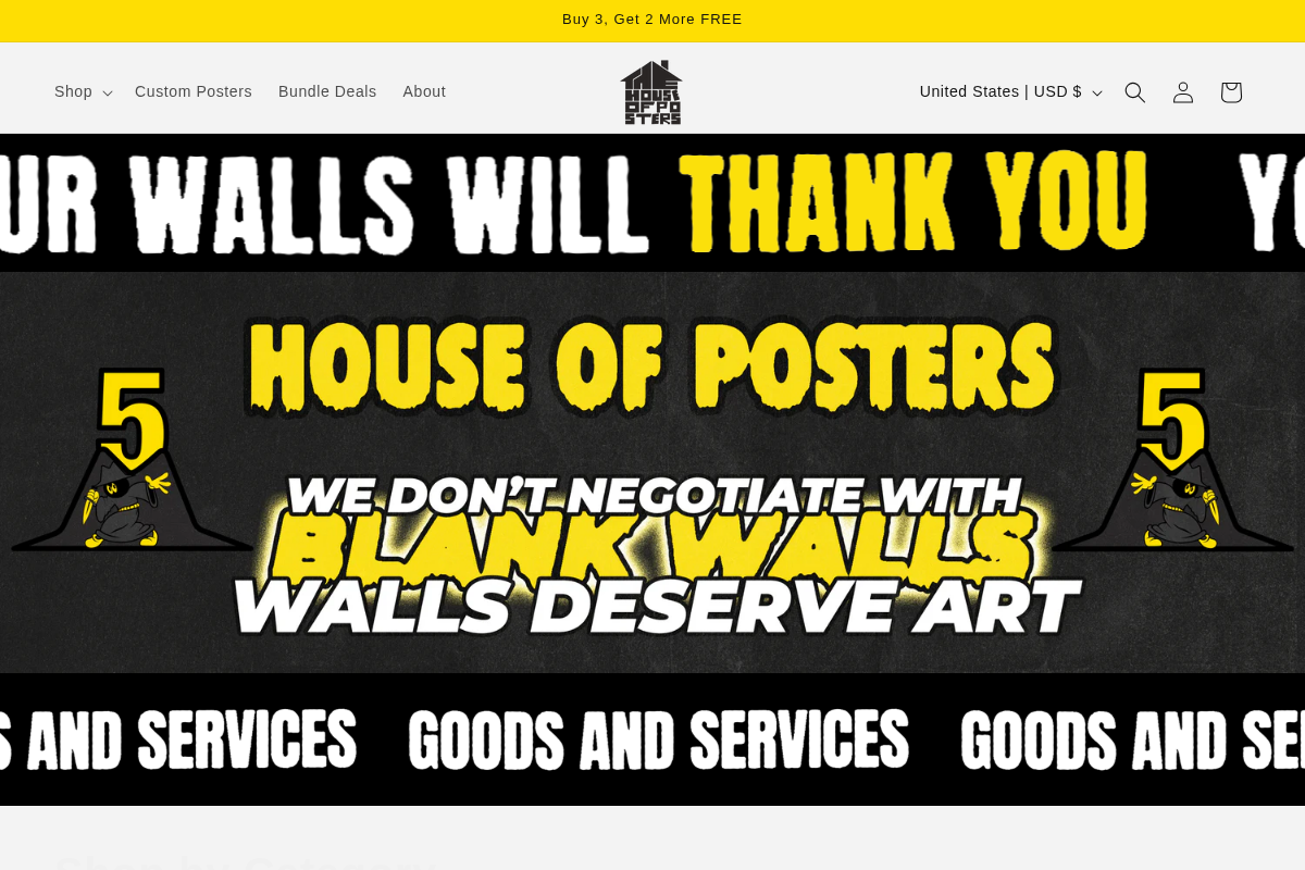 thehouseofposters.com homepage screenshot