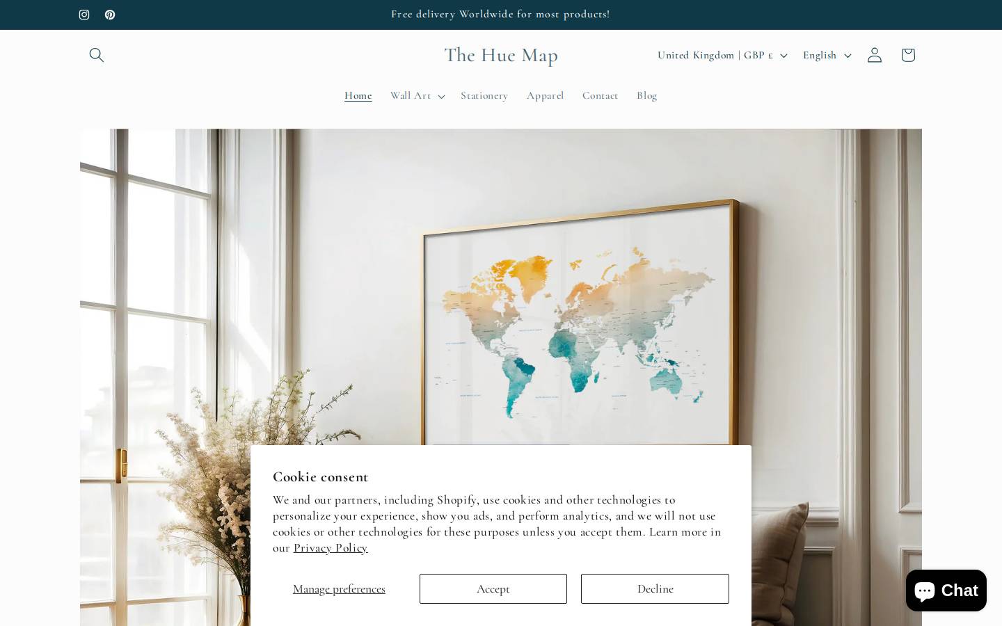 Thehuemap homepage screenshot