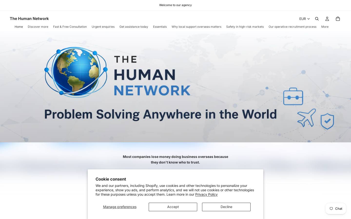thehumannetwork.info homepage screenshot