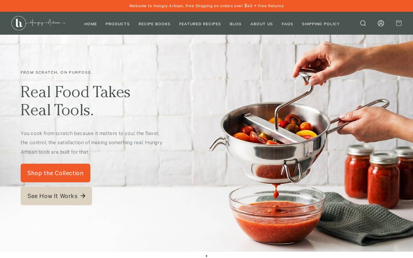 thehungryartisan.com homepage screenshot