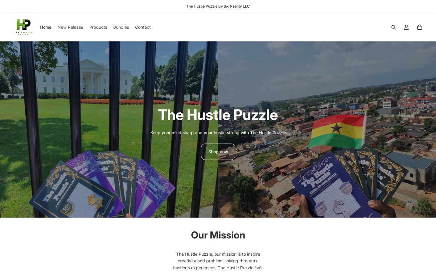 thehustlepuzzle.com homepage screenshot