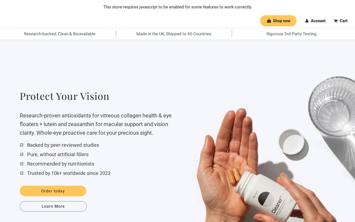 theia.bio homepage screenshot