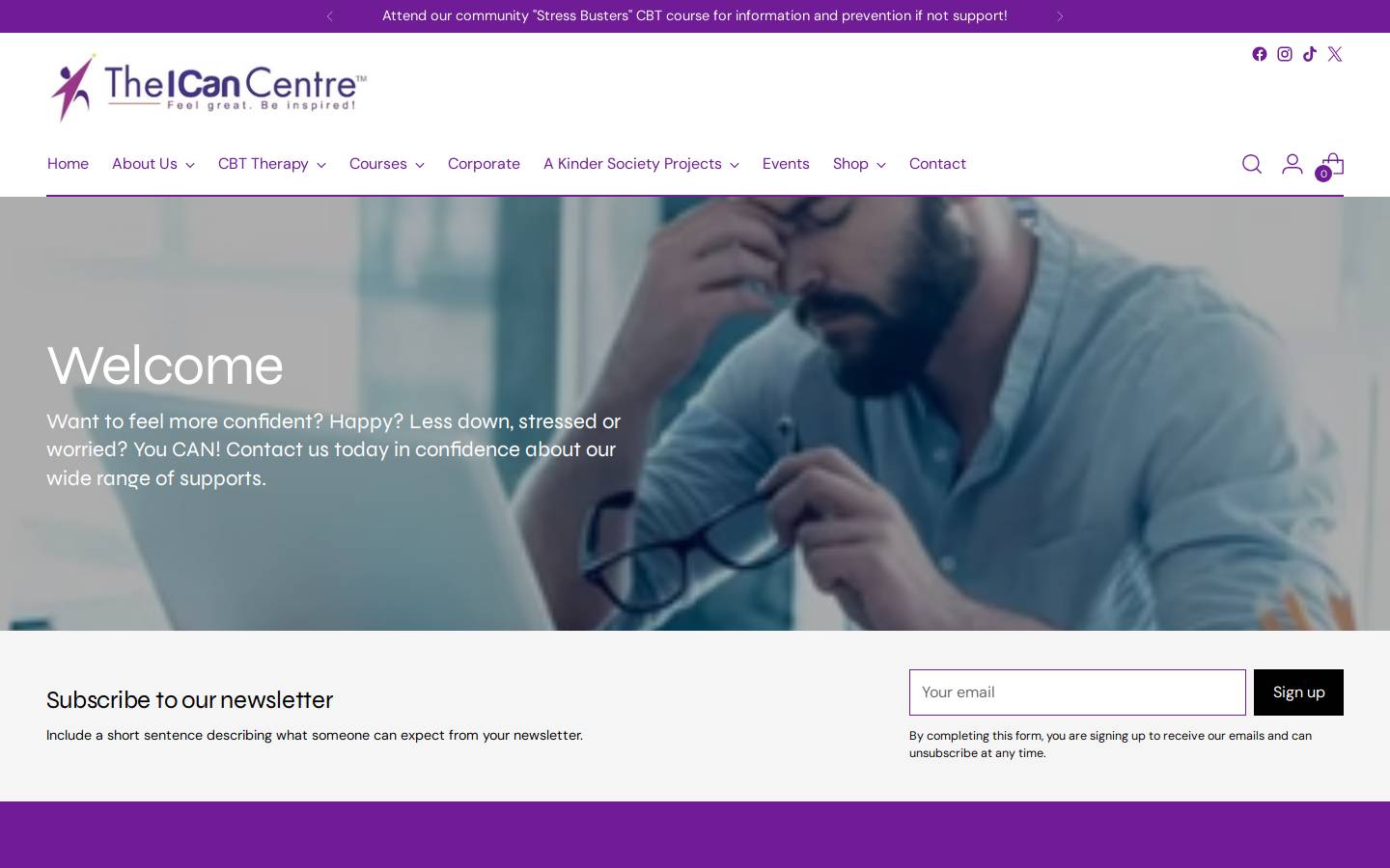 theicancentre.com homepage screenshot
