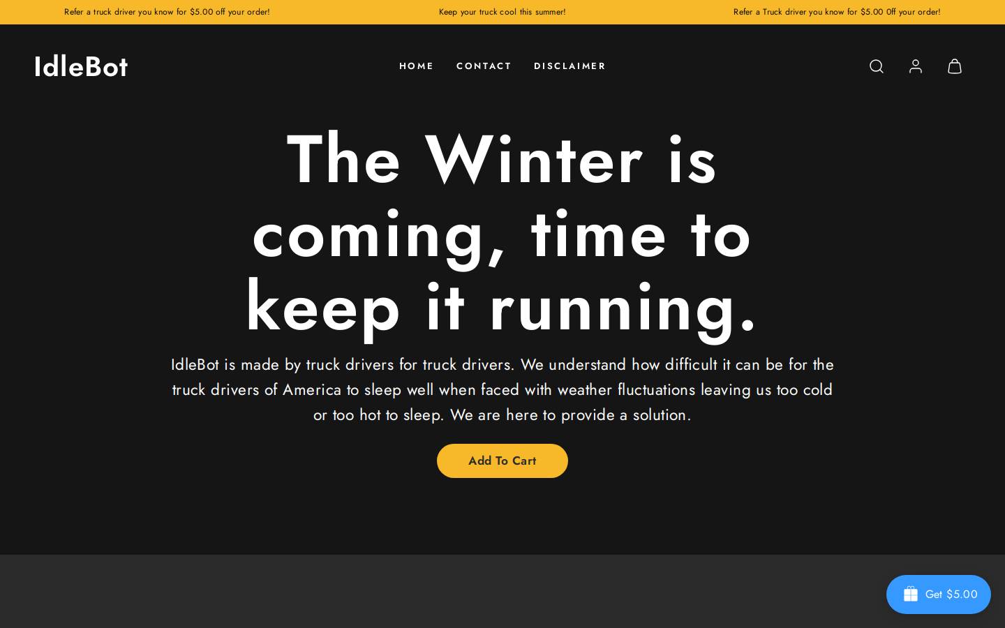 theidlebot.com homepage screenshot