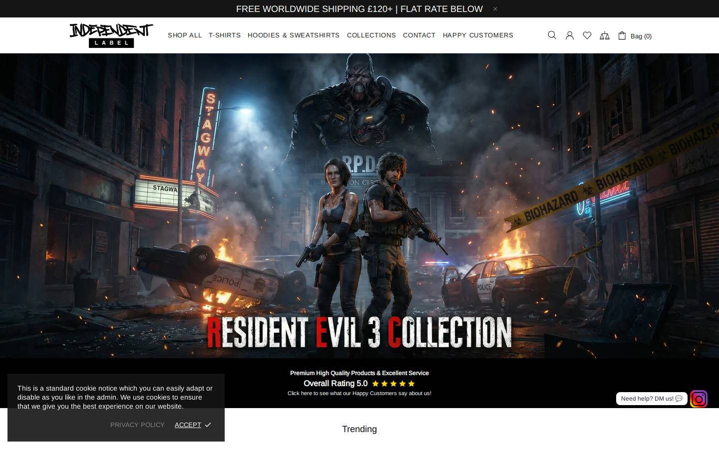 Independent Label homepage screenshot
