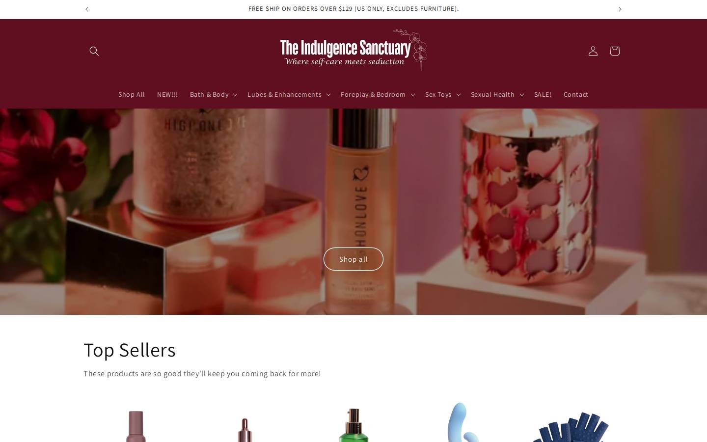 theindulgencesanctuary.com homepage screenshot